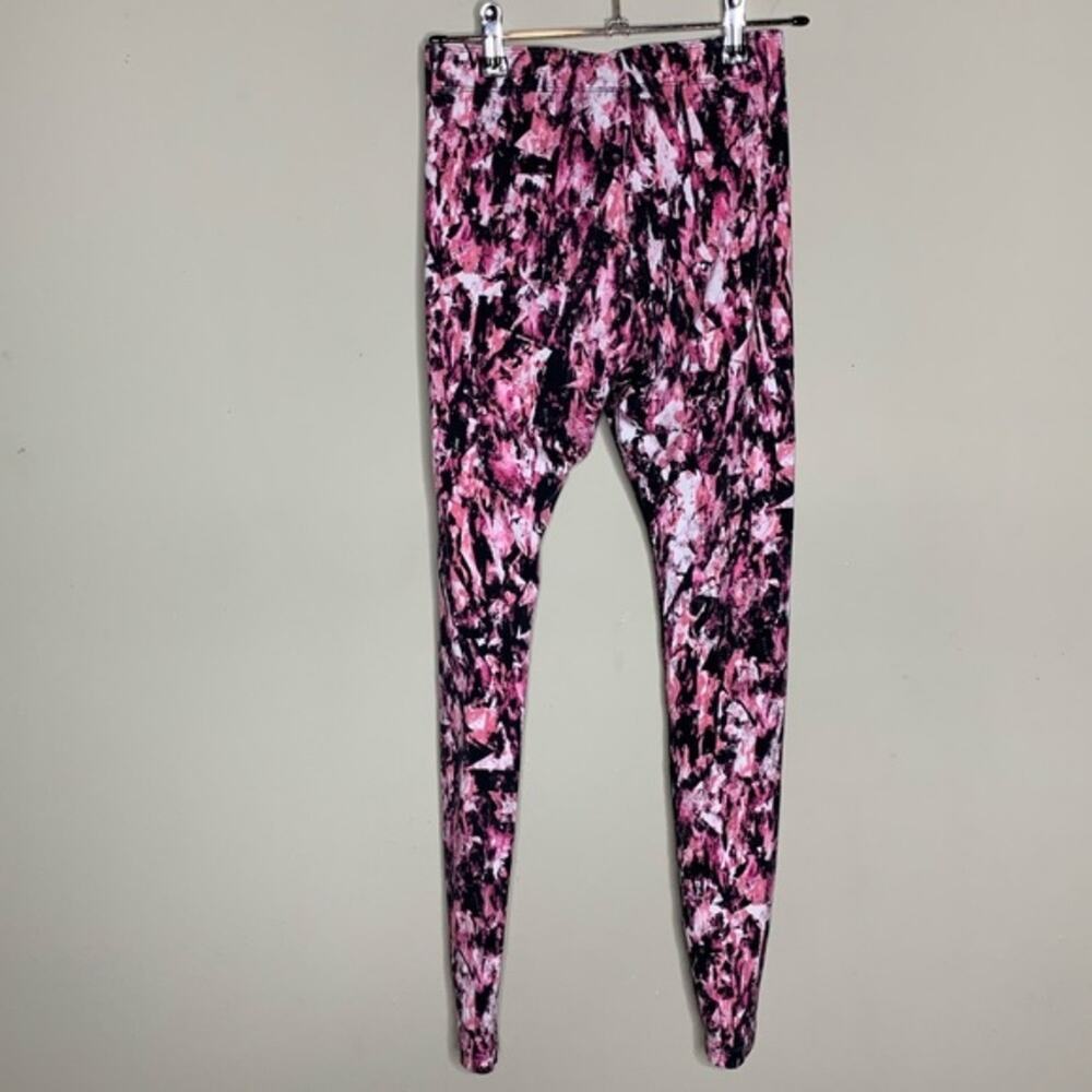 Nike Black And Pink Abstract Pattern Leggings XS